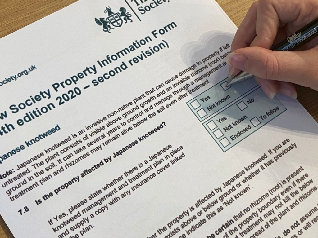 Japanese Knotweed Property Information Form (TA6 Form)